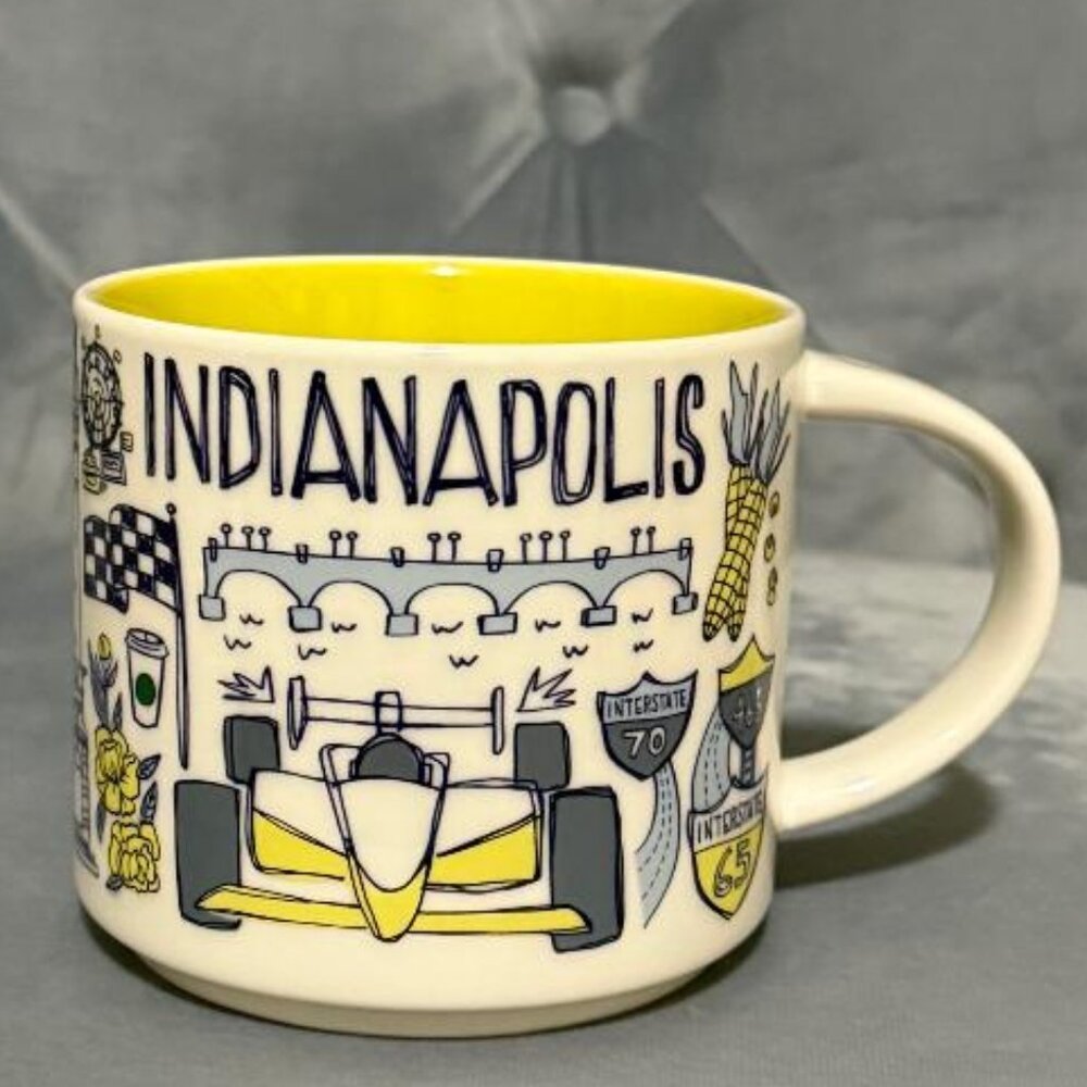 Starbucks Indianapolis Been There Series Ceramic Coffee Mug, 14 Oz